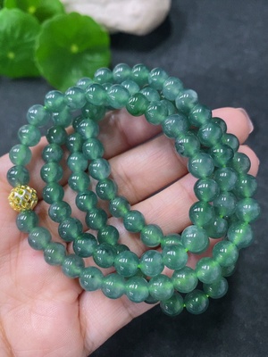 F34998146 Jadeite Bead Necklace Approx. 6.3mm Non-Gold Total Weight Approx. 41.9g