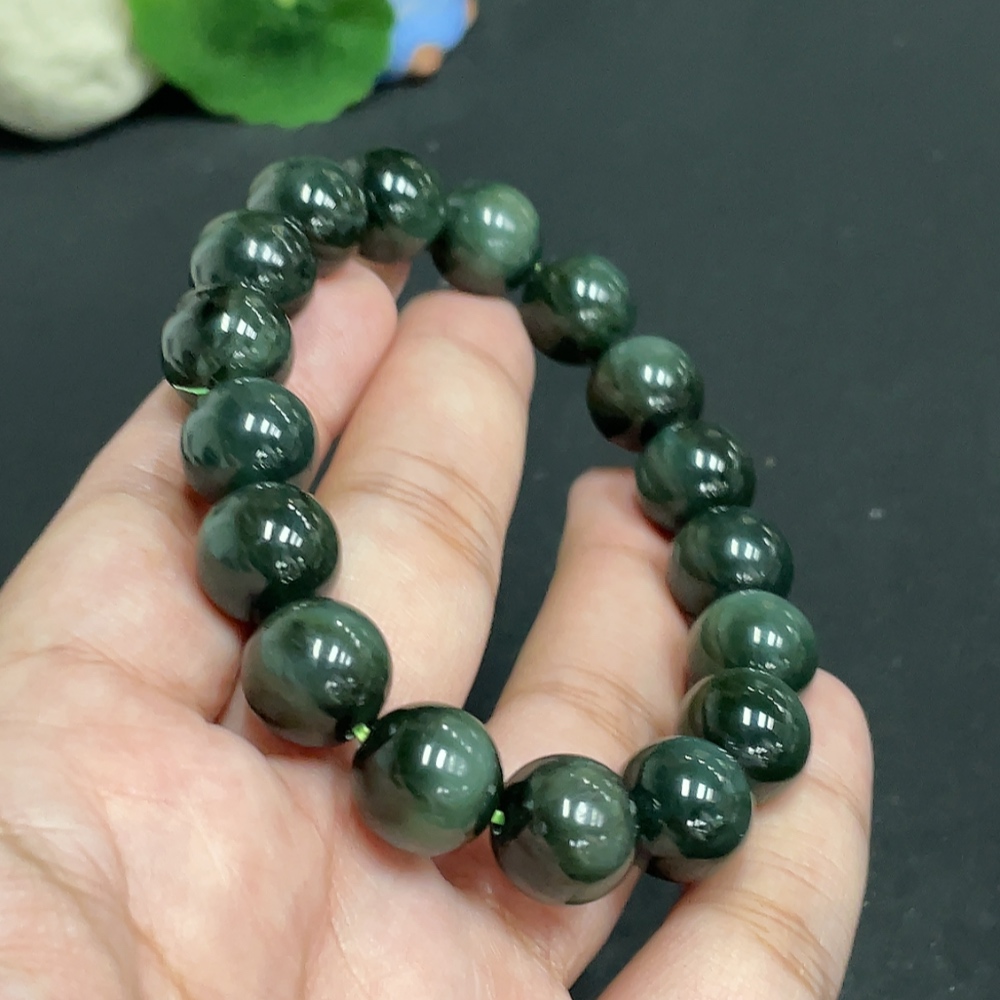 H34010920 Hetian Jade Jasper Bracelet, Approx. 11.8 mm, Total Weight Approx. 46.8g
