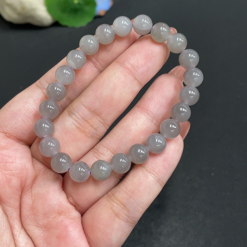H34005349 Hetian Jade Bracelet, Approx. 7.6mm Beads, Total Weight About 17.3g