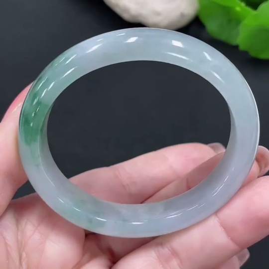 F26024375 Jadeite Noble Consort Bangle Size 53.2/46.5 Total Weight Approx. 44.4g