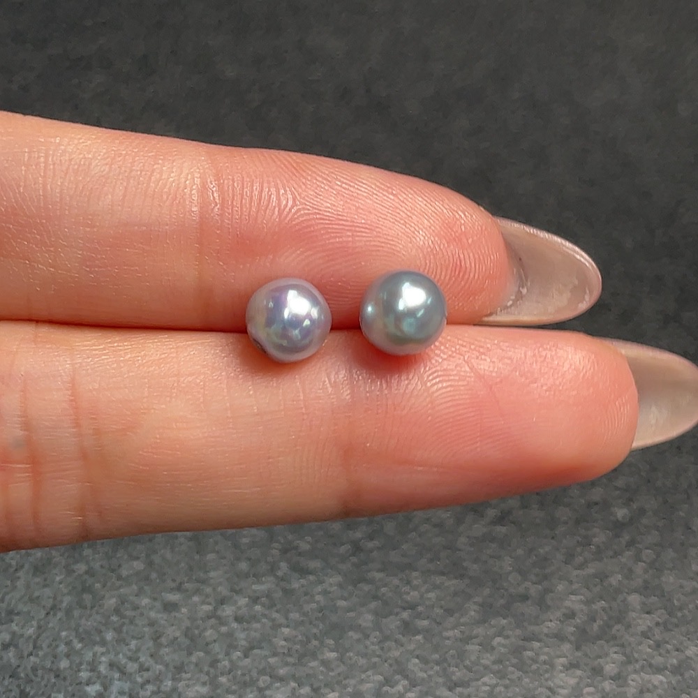 C34992252 Seawater Pearl Earrings Color Origin Undetermined Non-Gold Total Weight Approx. 0.9g Size About 6.3mm