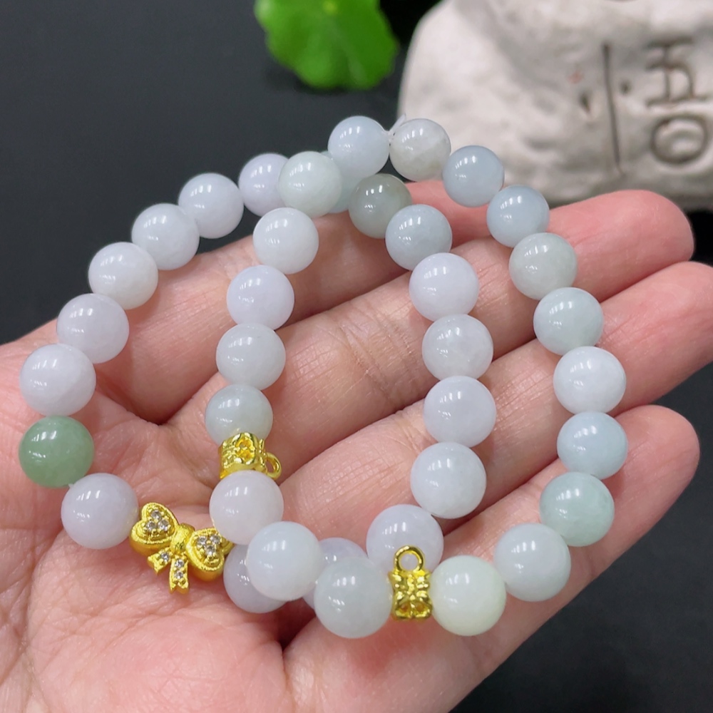 F33935482 Jadeite Bracelet Approx.8mm Beads Non-Gold Accessory