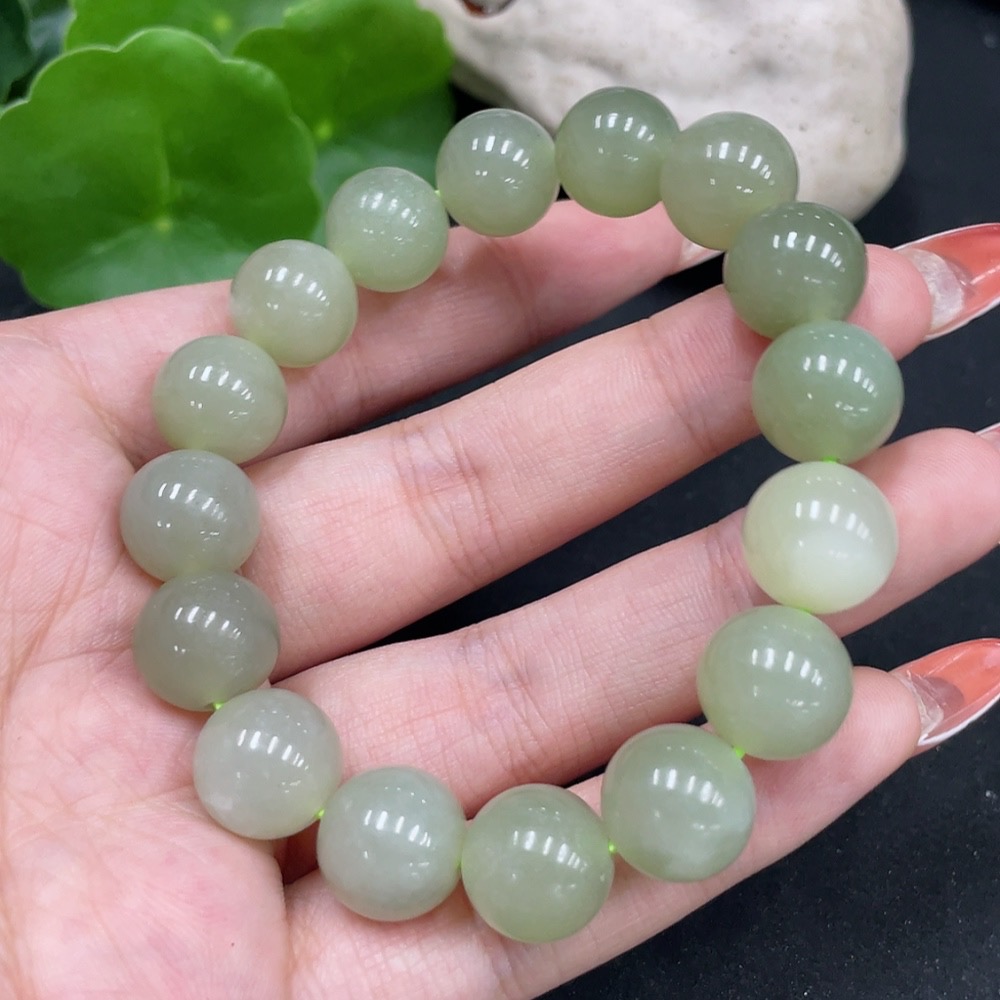 H34063338 Hetian Jade Bracelet approx. 11.7mm Total Weight approx. 43.1g
