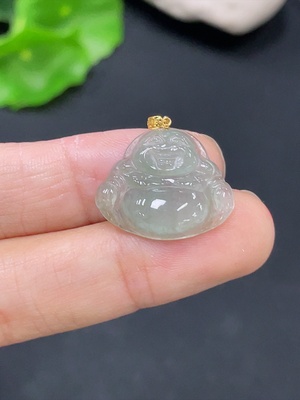 F31651756 Jadeite Pendant Buddha Bezel 18k Total Weight Approx. 1.92g