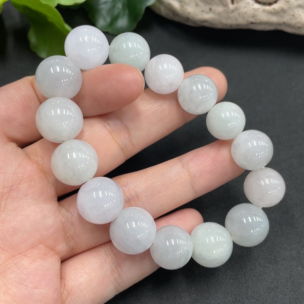 F14525334 Jadeite Beaded Necklace Approx. 12.8mm Total Weight 51.900g