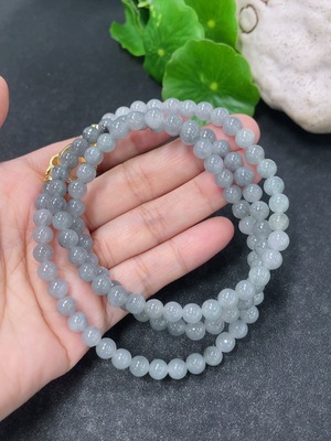 F45448269 翡翠珠链 卡5.7mm左右 非金 货品总约重36.3g