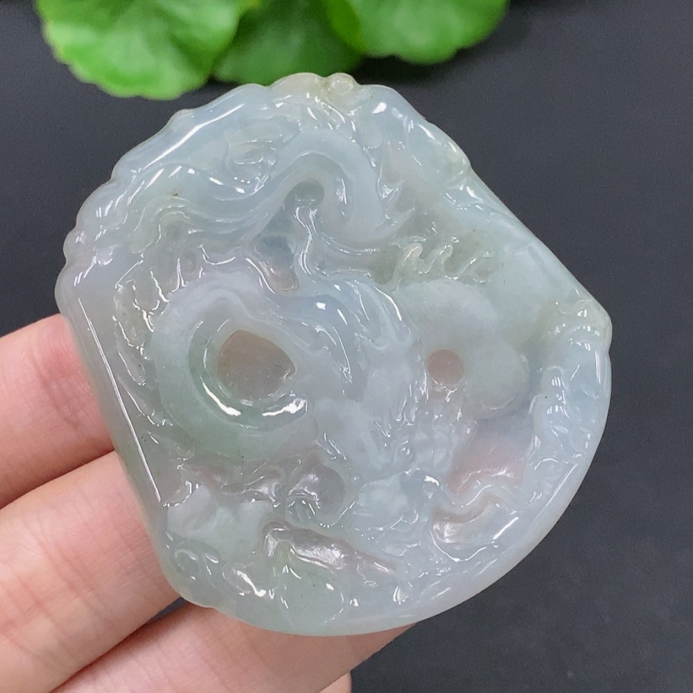 F22489826 JadeiteDragon Soaring the World Pendant