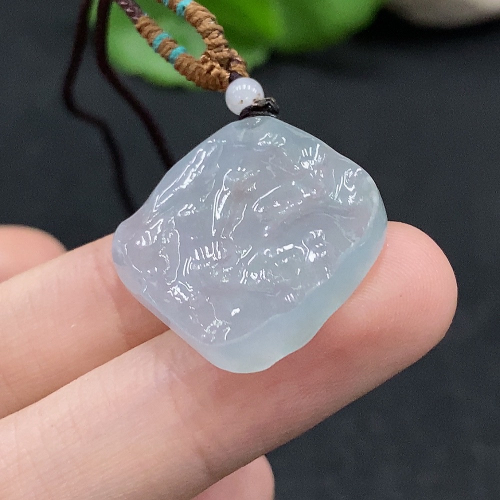 F33947191 Jadeite Pendant Total Weight Approx. 6.7g (Incl. Rope Weight)