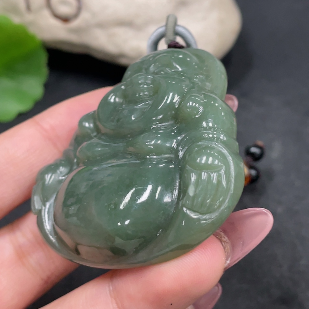 H33884946 Hetian Jade Pendant - Buddha Figurine, Total Weight (Including String): 50.8g
