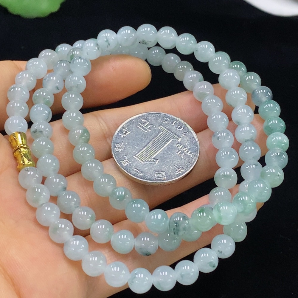 F34947891 Jadeite bead necklace approx. 6mm total weight approx. 40.2g non-gold