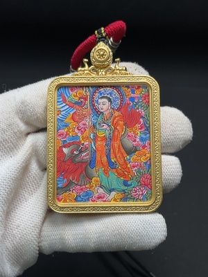 W43117351 唐卡挂件 货品总重约49.22克 非金