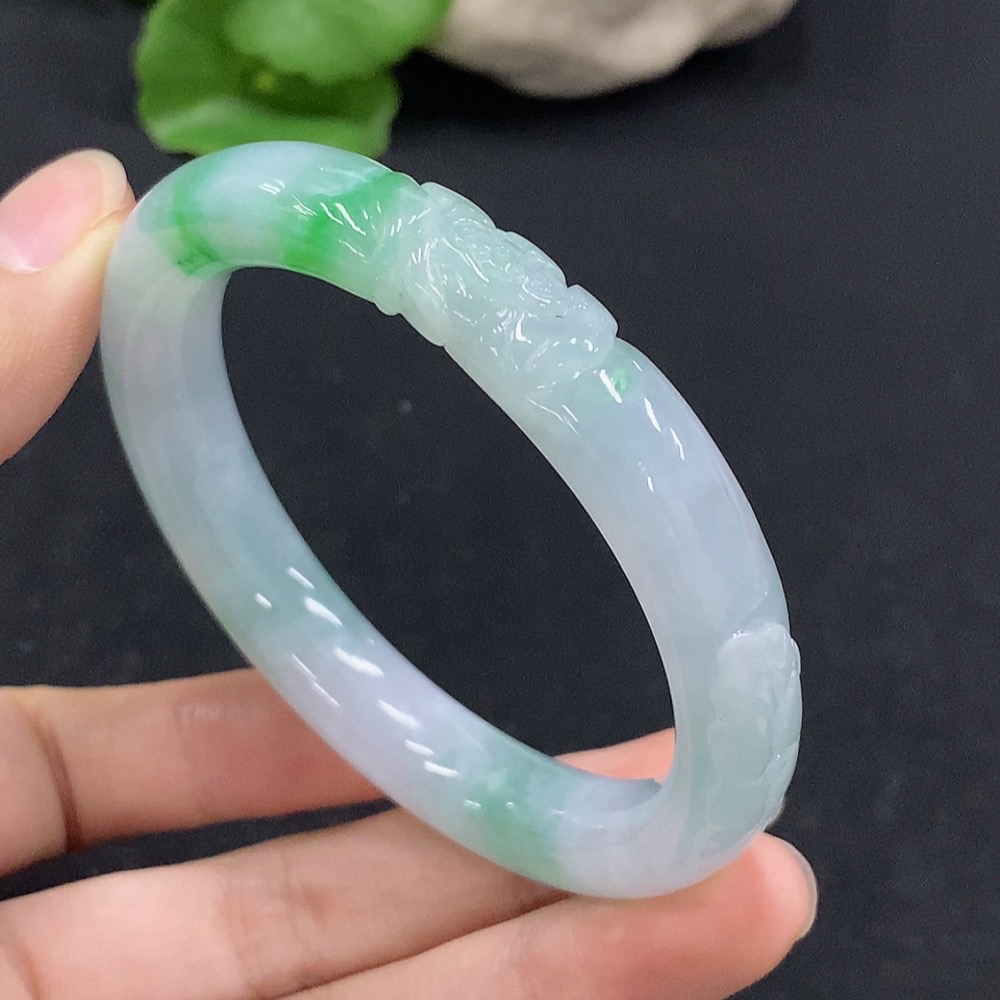 F32786454 Jadeite Round Bangle Size 53.4 Total Weight Approx.49g
