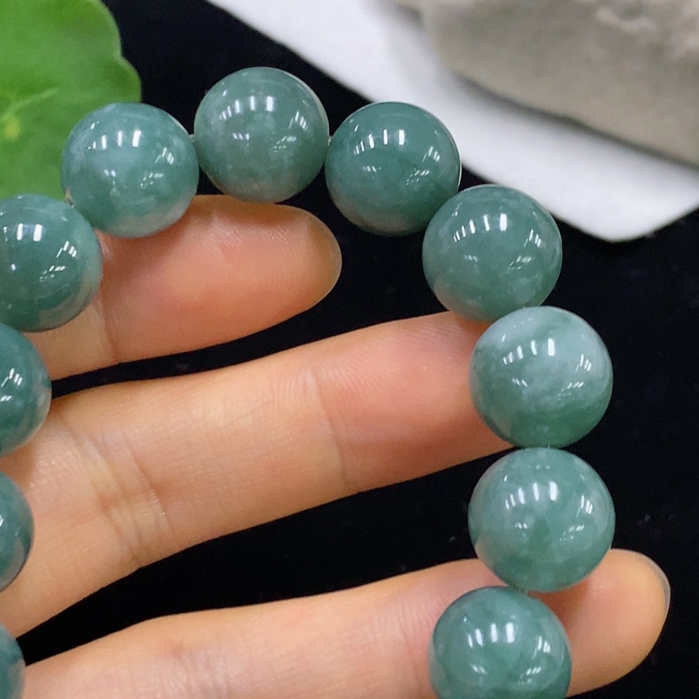 F35114280 Jadeite Bracelet Approx. 12.5mm Beads Total Weight Approx. 56.58g