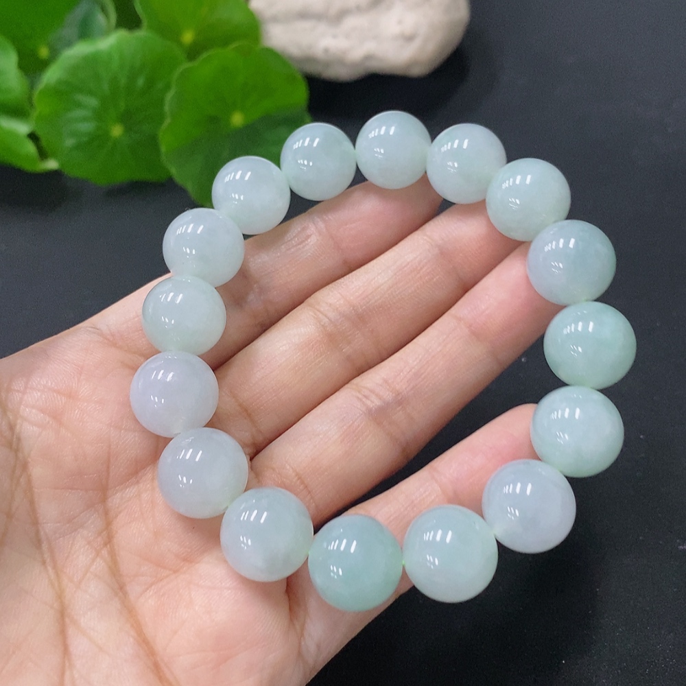 F31594408 Jadeite Beads Bracelet Approx.12.5mm Total Weight 53.42g