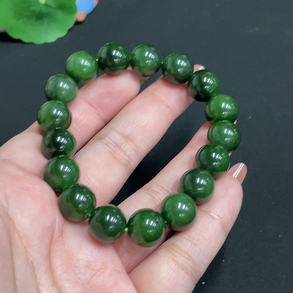 H35100486 Hetian Jade Bracelet, Approx. 11.6 mm, Total Weight Approx. 44.8g