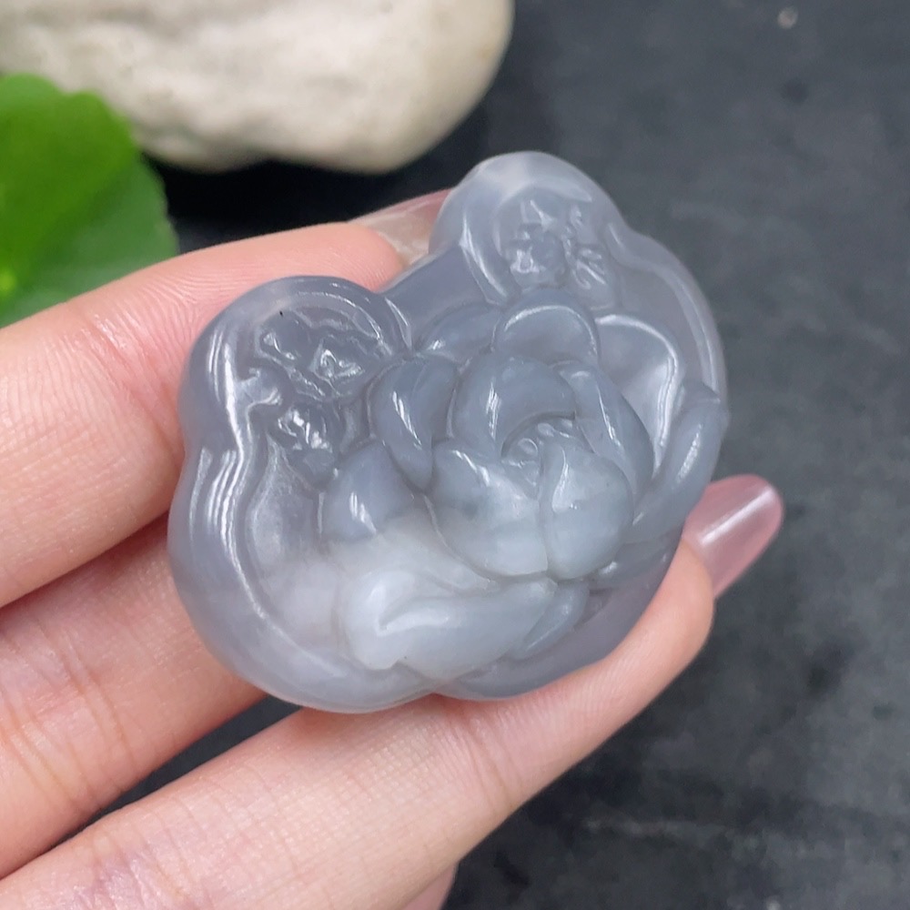 H33944532 Hetian Jade Pendant - Prosperity in Full Bloom (Total weight: approx. 22.2g)