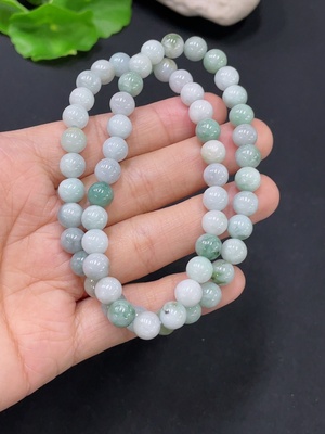F31674462 Jadeite Bead Necklace Total Weight Approx.30.74g Size About 6.9mm