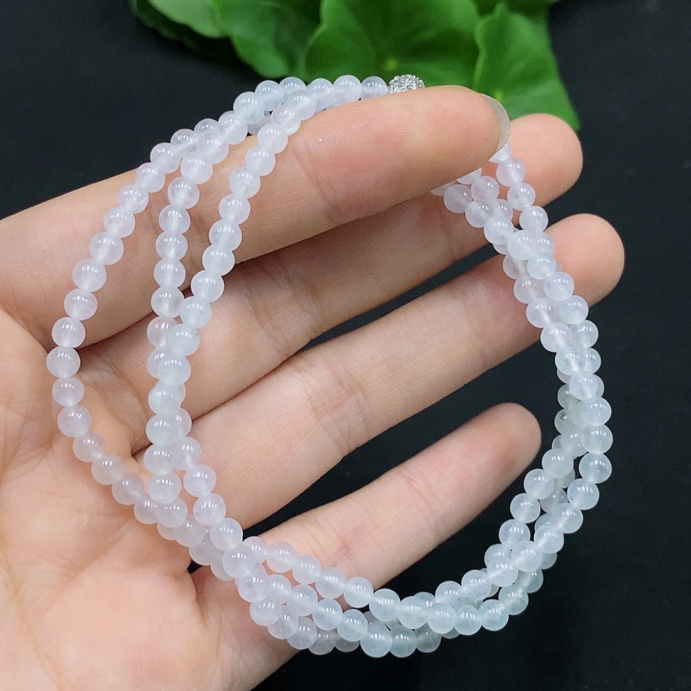 F29347676 Jadeite Bead Necklace Approx. 3.8mm Total Weight About 16.94g Non-Gold Setting