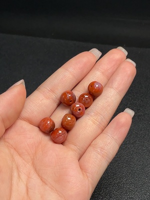 C27131988 South Red Agate Loose Beads, Total Weight Approx. 7.61g, Sold as a Lot