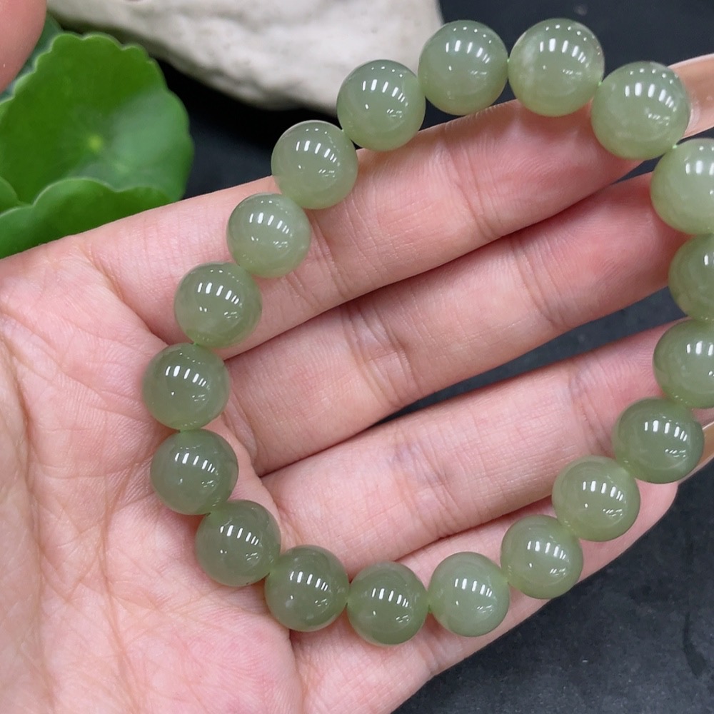 H32776930 Hetian Jade Bracelet, Approx. 9.9mm, Total Weight Approx. 29.6g