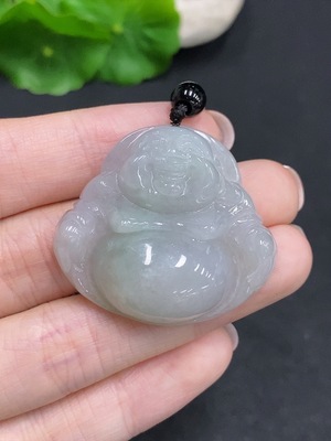 F34034599 Jadeite Buddha pendant Total weight including chain is about 32.2g (chain is not grade A)