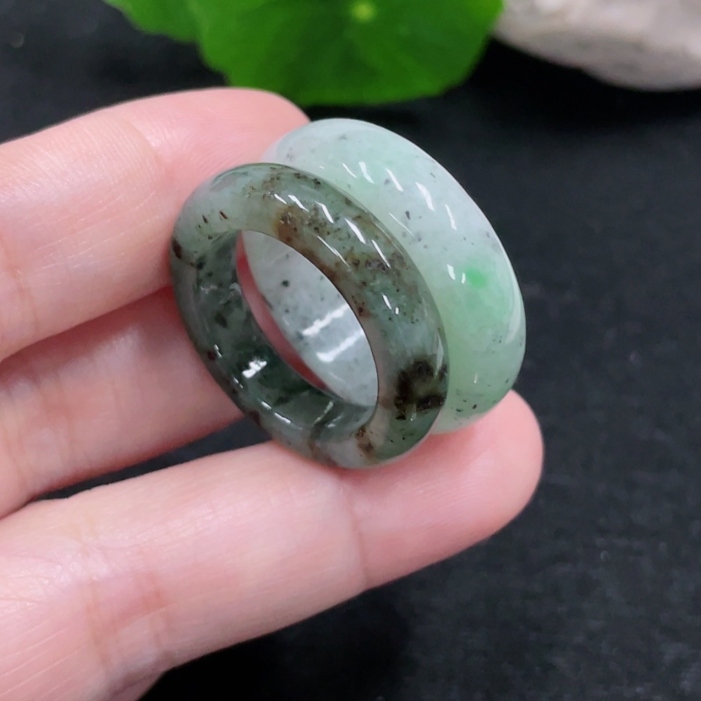 F33827391 Jadeite Ring Set Sell as a Lot 20/24 Size