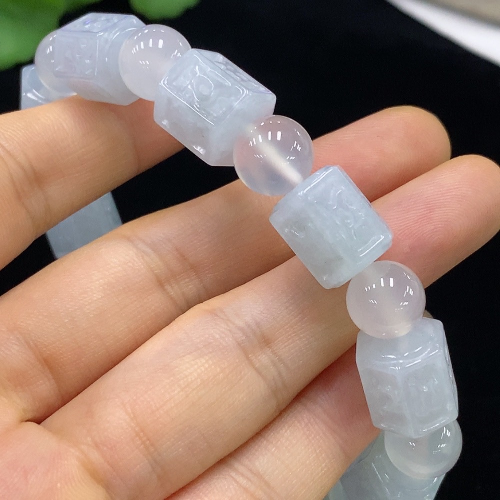 F31599826 Jadeite Bracelet Size 12.4mm Approx. Total Weight 51.22g With Non-A Grade Beads