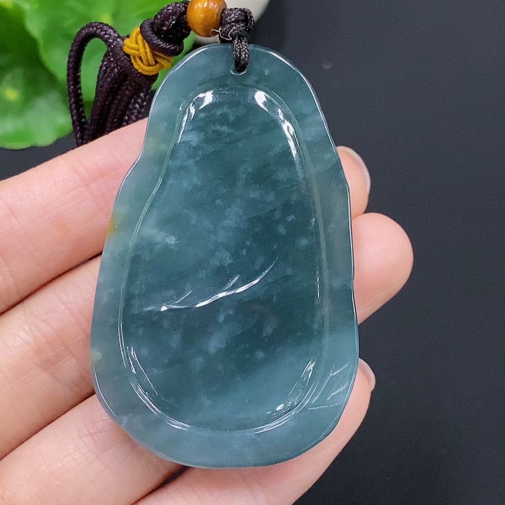 F28240911 Jadeite Manjushri Pendant (Total Weight with Cord Approx. 34.7g)