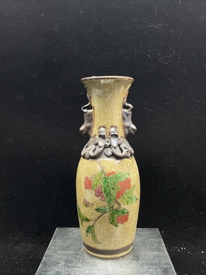 W41947814 陶瓷 全品 近代哥釉双耳瓶