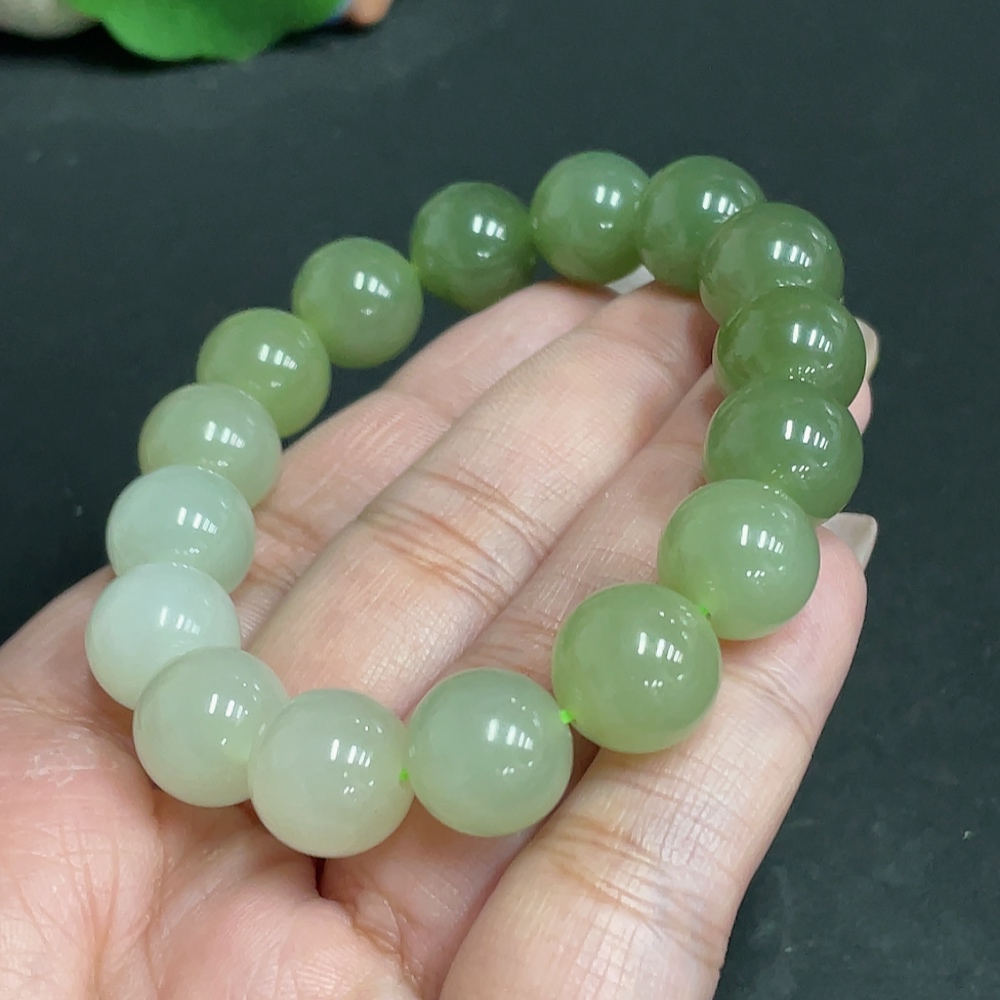 H29358661 Hetian Jade Bracelet Approx. 11.7mm Beads Total Weight Approx. 42.6g