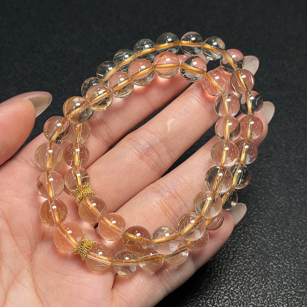 C34066963 Crystal Bead Chain Total Weight Approx. 38.51g Size 8.7mm Non-Gold