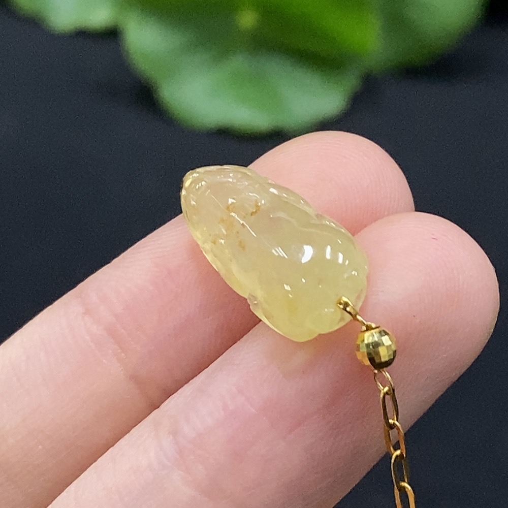 F35115492 Jadeite Pi Xiu Inlaid Bracelet 18K Gold Total Weight Approx. 2.66g