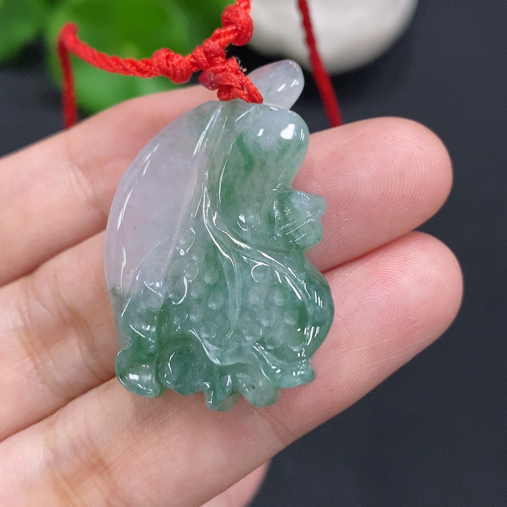 F30496458 Jadeite Cabbage Pendant (Total weight with string: approx. 8.6g)