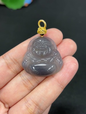 H45377506 和田玉挂件 佛公 货品总重约10g 无印记 测金含量18k