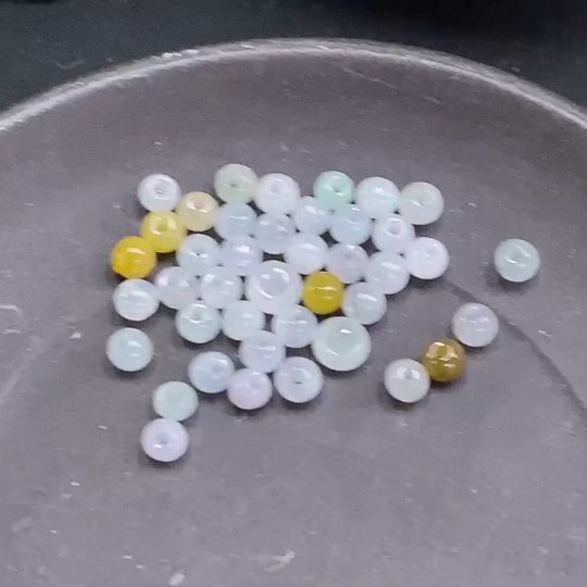 F35107268 Jadeite Beads Sell as a Lot Total Weight with Bag Approx.7.3g