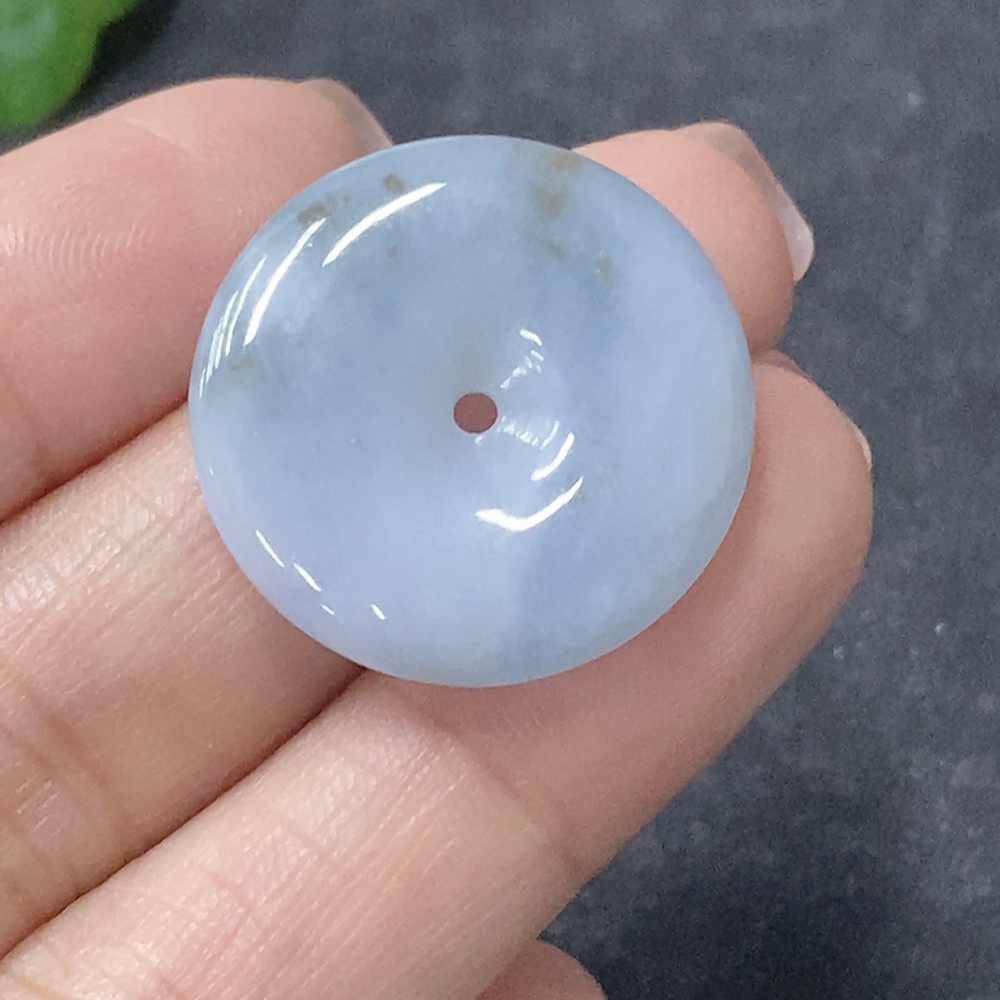 F34030724 Jadeite Pendant Peace Buckle Total Weight Approx. 5.54g