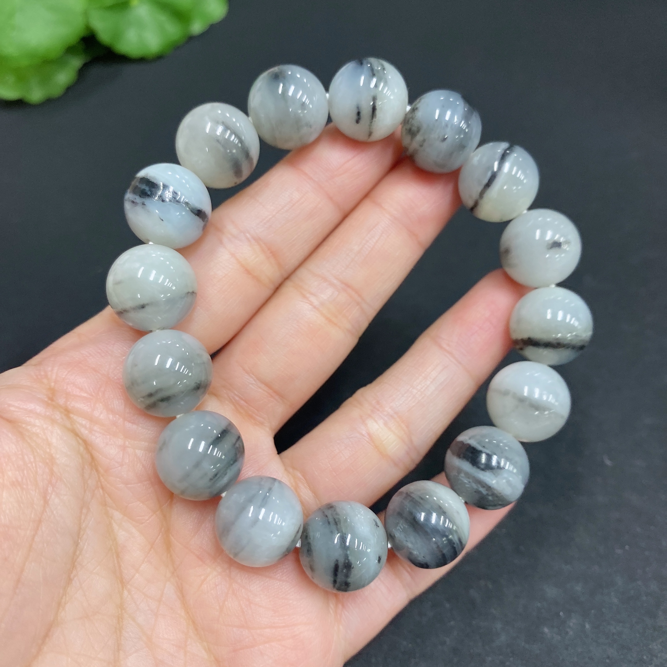 H33902822 Hetian Jade Bracelet, Approx. 13mm, Total Weight About 56.9g, Contains Other Mineral Components