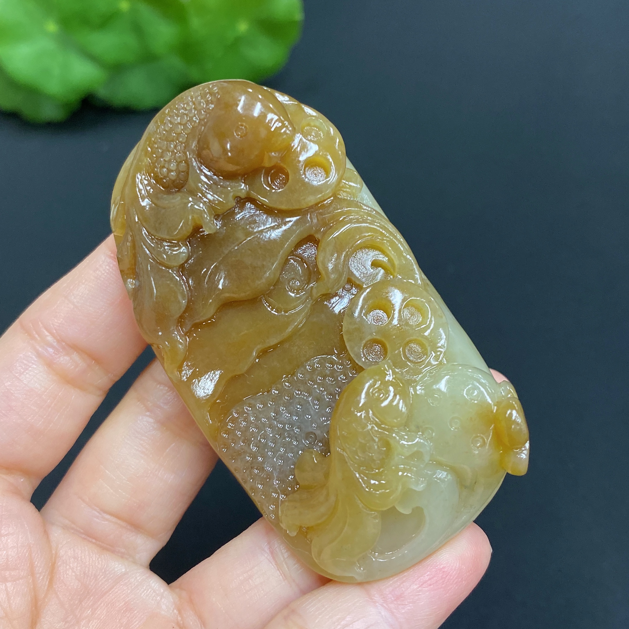H29406246 Hetian Jade Pendant - Abundance Every Year - Total Weight Approx. 77g