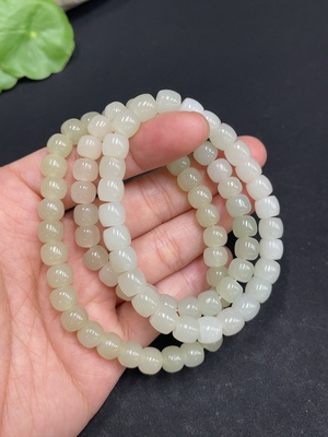 H34072105 Hetian Jade Bracelet Approx. 6.5/6.8/6.7mm Total Weight Approx. 45.5g