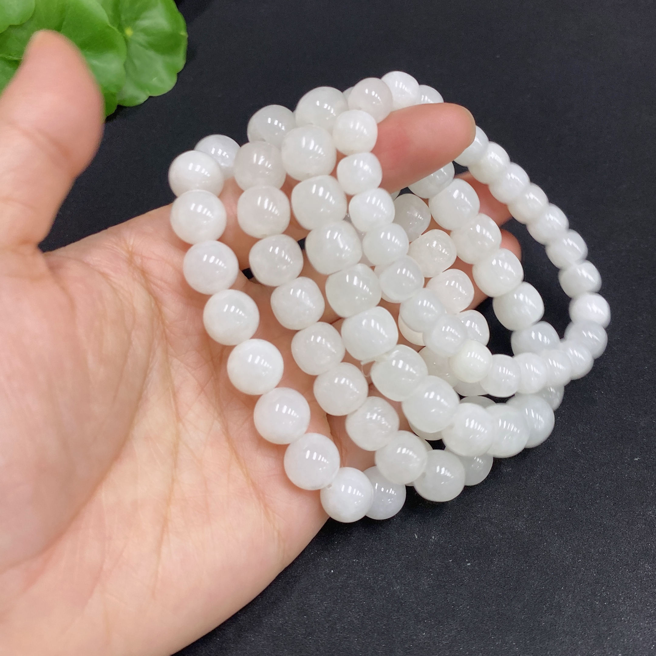 H34014415 Hetian Jade Bracelet, Max. Bead Size Approx. 9.6mm, Total Weight Approx. 113.3g, Containing Other Mineral Components