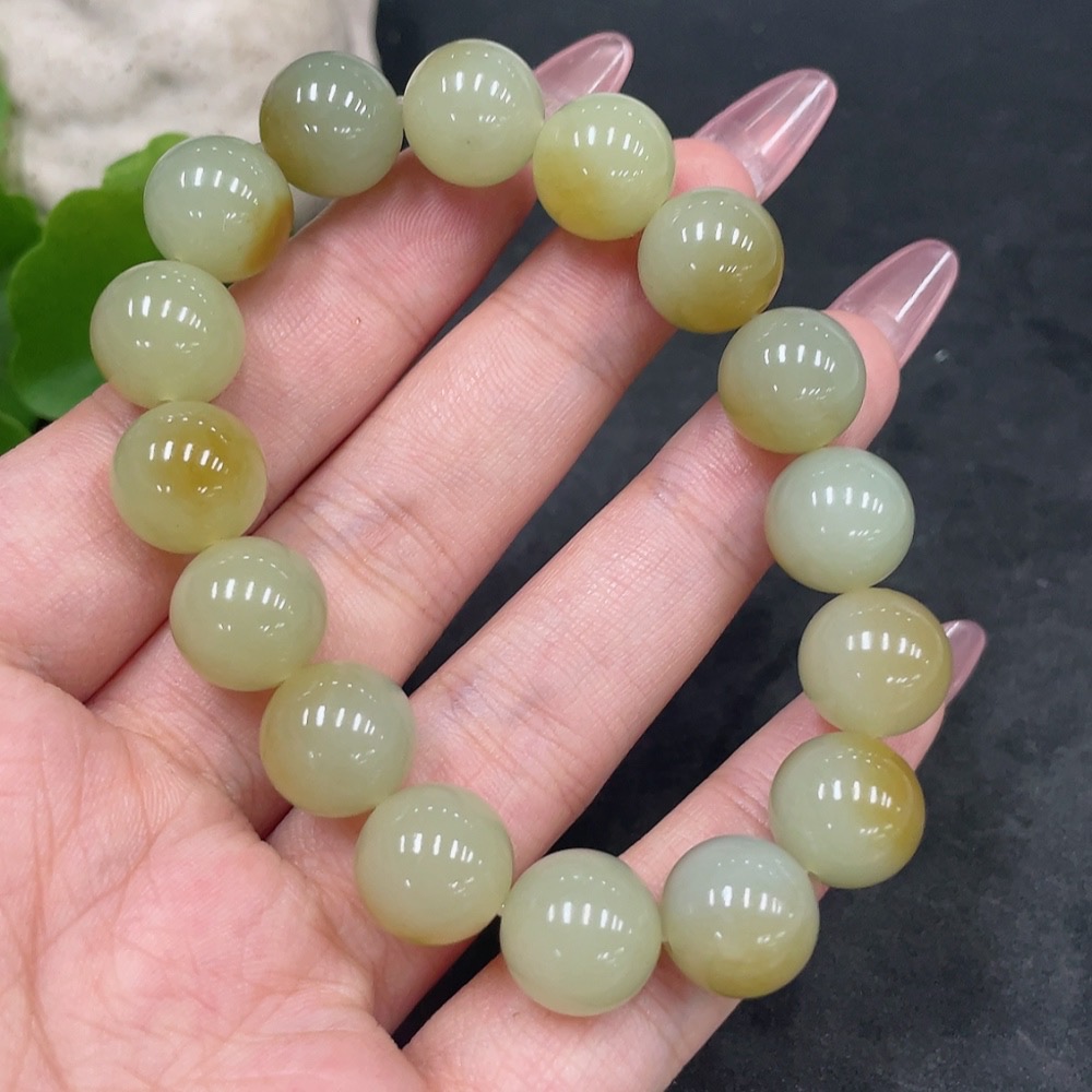 H33924683 Hetian Jade Bracelet Approx.11.7mm Total Weight Approx.42.1g