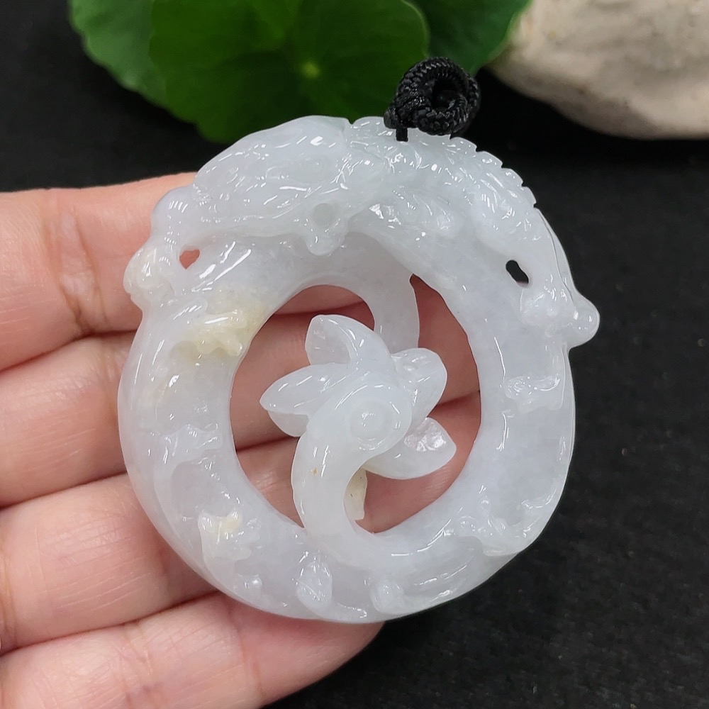 F34966148 Jadeite Pendant Total Weight Approx. 38.8g (including rope weight)