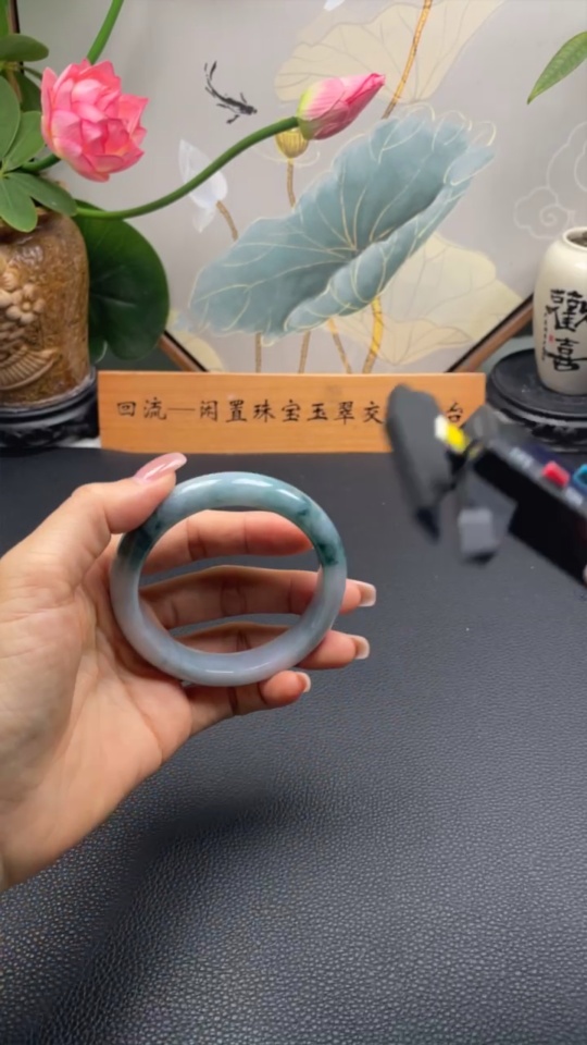 F33898730 Jadeite Round Bangle Size 58.3 Total Weight Approx. 61.8g