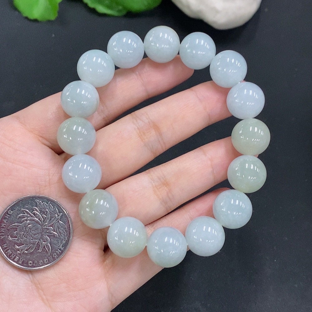 F22453535 Jadeite Bead Necklace Approx. 13.3mm Total Weight 67.863g