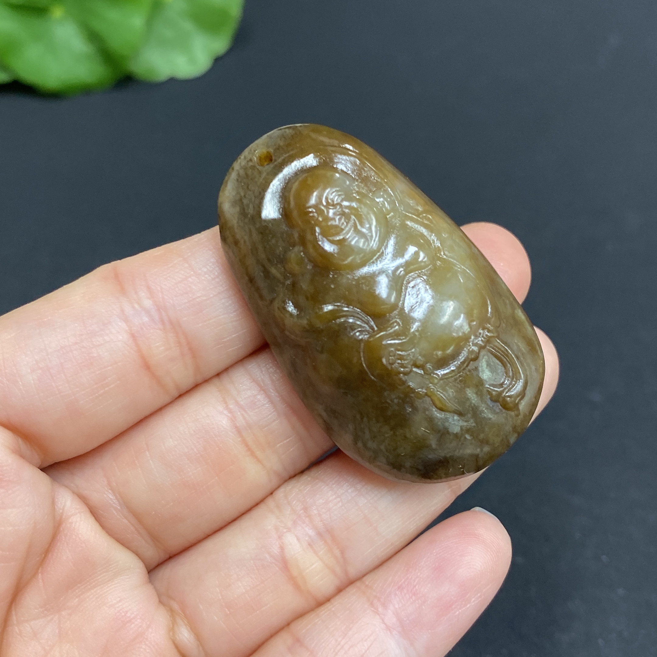 H32813929 Hetian Jade Pendant Buddha Total Weight Approx. 21.5g
