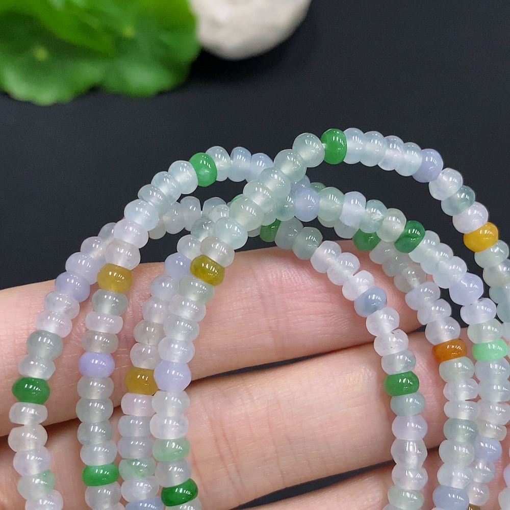 F30556366 Jadeite Bead Necklace Approx. 4.3mm Total Weight Approx. 28g Color Origin Undetermined