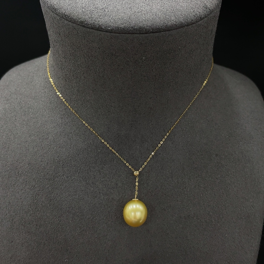 C20195748 Seawater Pearl Necklace, 18K Gold Chain, Total Weight Approx. 3.29g, Size About 11.7mm