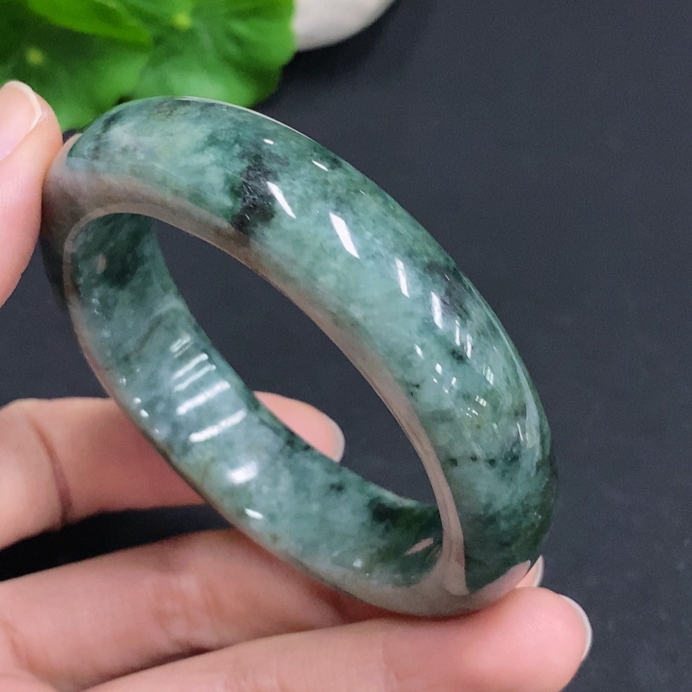 F32807546 Jadeite Circular Bracelet Total Weight Approx. 68.1g Size 52.5 Containing Other Minerals