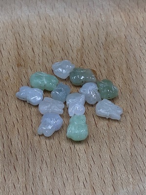 F34028224 Jadeite Inlaid Pieces Sell as a Lot Yellow Part Color Origin Undetermined Unpolished