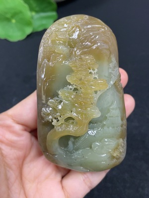 H46558675 和田玉手把件  山水   货品总重约120.7g